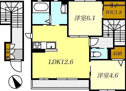 SHAMAISON フロレスタ(2LDK/2階)の間取り写真