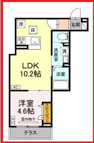 セレスティア皿沼(1LDK/3階)の間取り写真