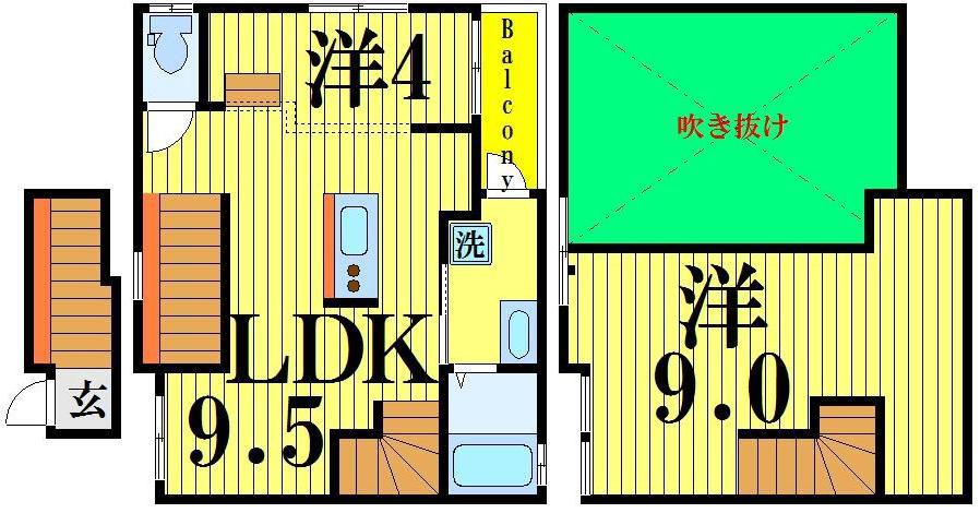 グランドール北千住(2LDK/2階)の間取り写真
