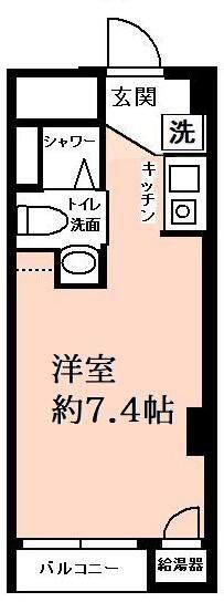 シャルマン築地明石町(ワンルーム/5階)の間取り写真