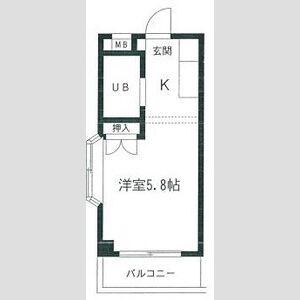 アーバンハイツNY(1K/3階)の間取り写真