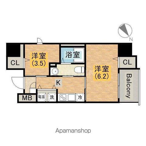 ディアコート宿屋町(2K/3階)の間取り写真