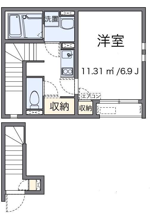 お花茶屋(1K/2階)の間取り写真