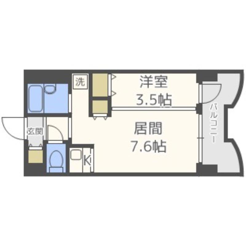 札幌ビオス館(1DK/4階)の間取り写真