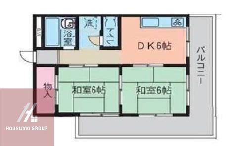 上垣第二ビル(2DK/5階)の間取り写真