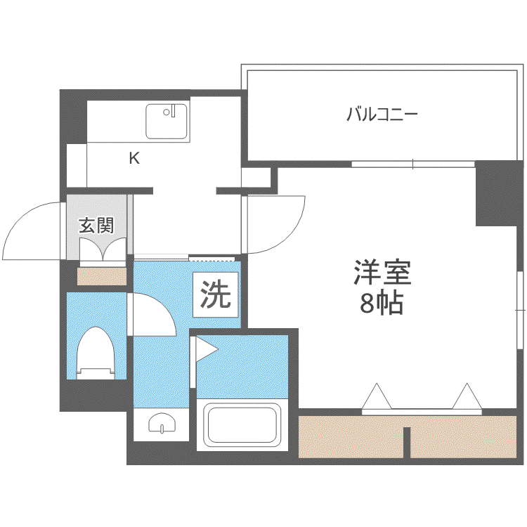 ベルコルティーレ(1K/8階)の間取り写真