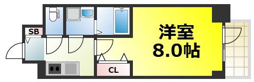 MELDIA CREST TAPP NAMBA ウエスト(1K/4階)の間取り写真