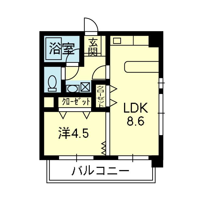 ライズ上通(1LDK/4階)の間取り写真