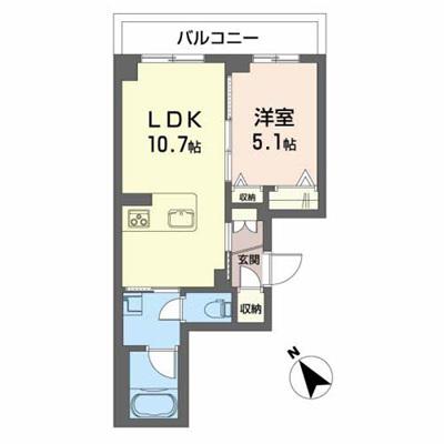 CITYPLAZA大手門(1LDK/4階)の間取り写真