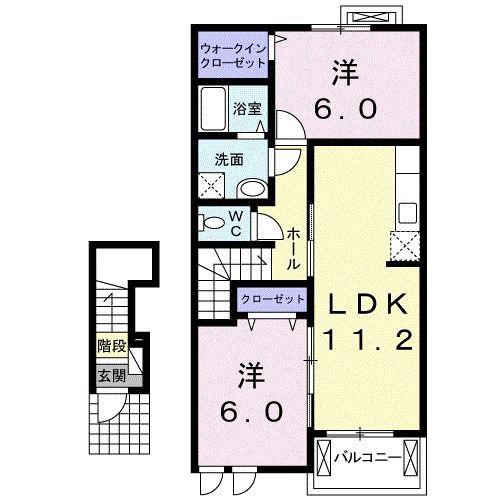 フェデール B(2LDK/2階)の間取り写真