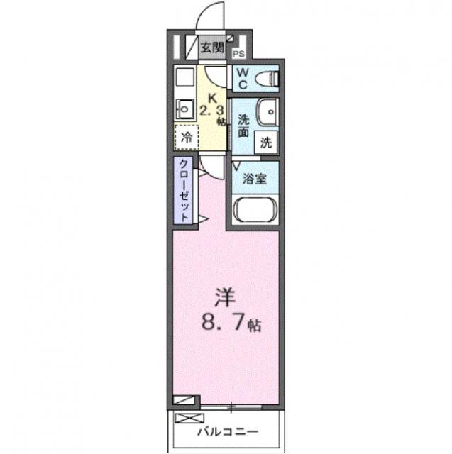 ヒカルサ西所沢ノース(1K/2階)の間取り写真