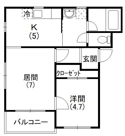 コンフォードIII(1LDK/4階)の間取り写真