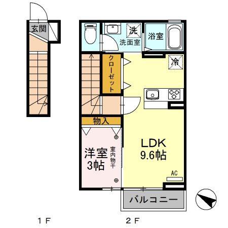 ル・シエル(1LDK/2階)の間取り写真