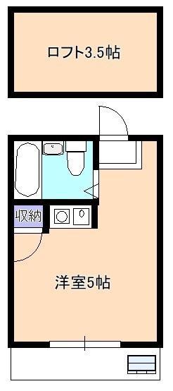 リバーサイドヴィラ有楽B(ワンルーム/2階)の間取り写真