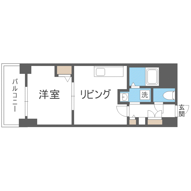 コートロティ琴似(1DK/11階)の間取り写真