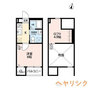 CLOVER(1K/1階)の間取り写真