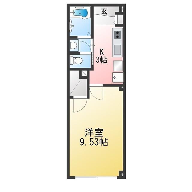 GRAN LA FIGUE(1K/2階)の間取り写真