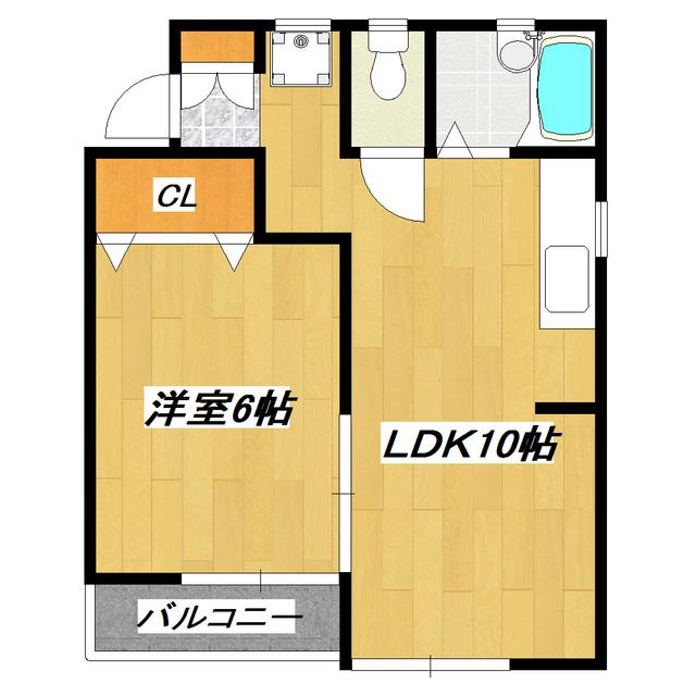 アビタシオン中川 I(1LDK/2階)の間取り写真
