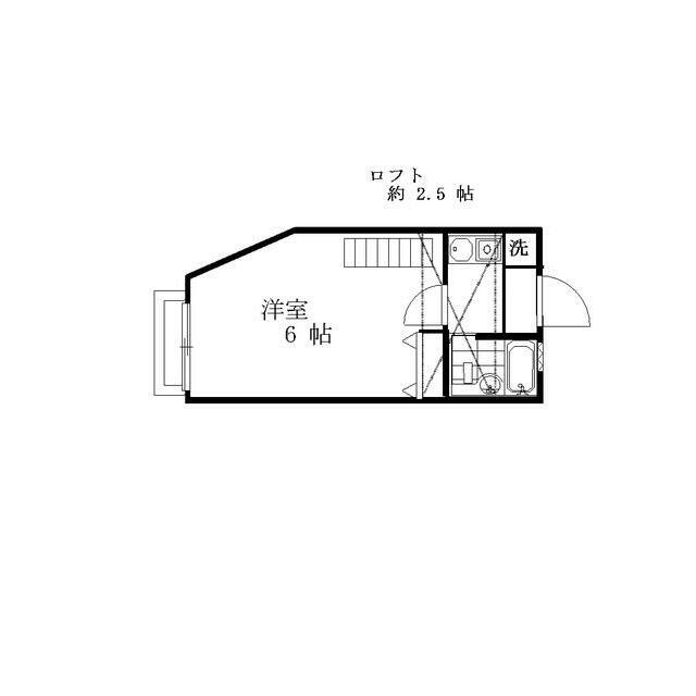 ララ藤沢本町(1K/1階)の間取り写真