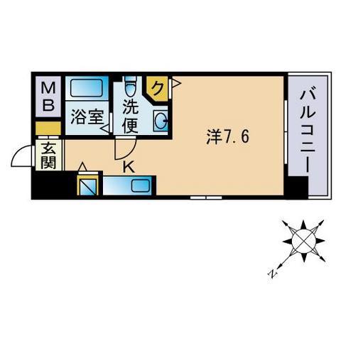 カスタリア薬院(ワンルーム/10階)の間取り写真