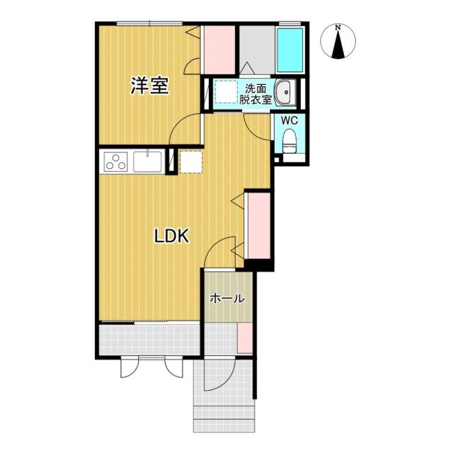 リヴハウス(1LDK/1階)の間取り写真