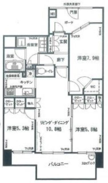 ブランズ川口栄町パークフロント(3LDK/3階)の間取り写真
