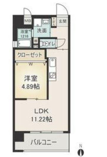 セントピア岡安(1LDK/5階)の間取り写真