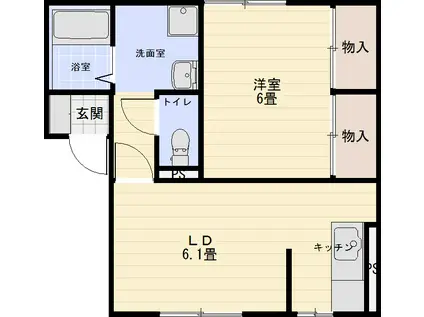 セジュール秋桜(1LDK/1階)の間取り写真