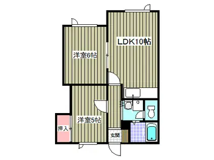 サンヒルズ(2LDK/1階)の間取り写真