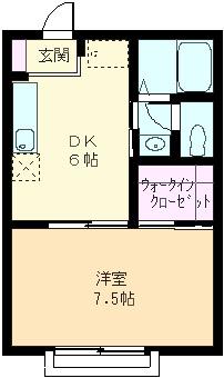 グランシードタウンII(1DK/1階)の間取り写真