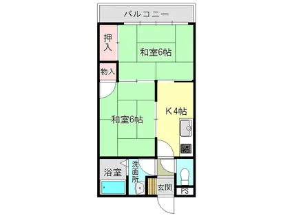 シティ赤坂(2K/3階)の間取り写真