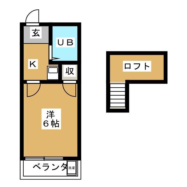 アム-ルコート(1K/2階)の間取り写真