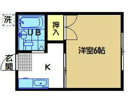 シティハイム田中(1K/1階)の間取り写真