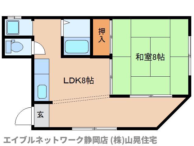 大石ビル(1LDK/3階)の間取り写真