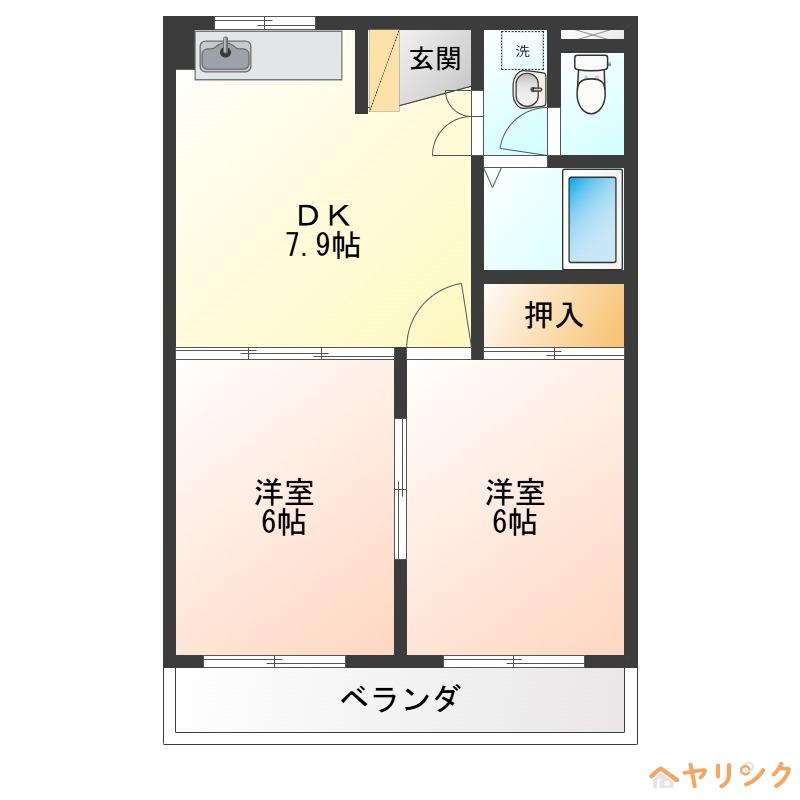 伊藤マンション(2DK/3階)の間取り写真