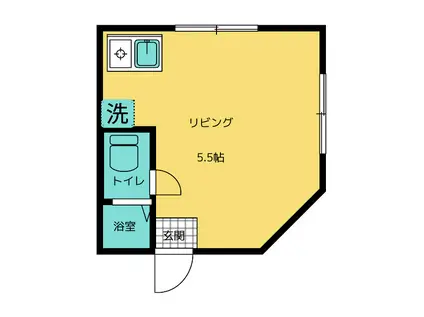 東京メトロ有楽町線 飯田橋駅 徒歩5分 4階建 築31年(ワンルーム/1階)の間取り写真