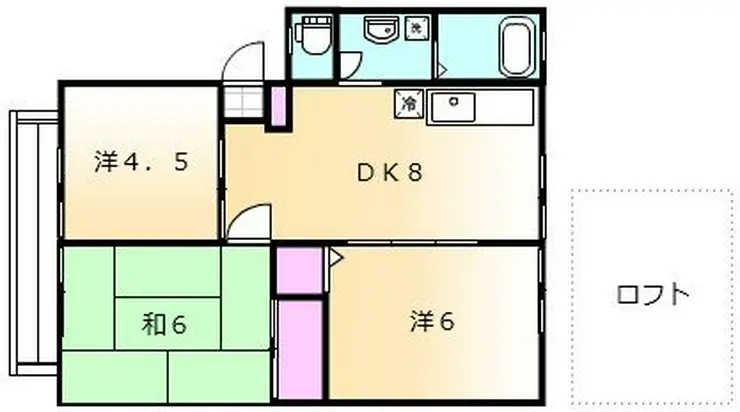 サンビレッジ東A棟 2階階 間取り