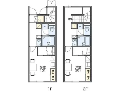 レオパレス笑(1K/1階)の間取り写真
