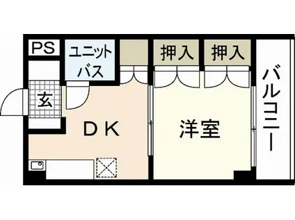 グレース天満町(1DK/3階)の間取り写真