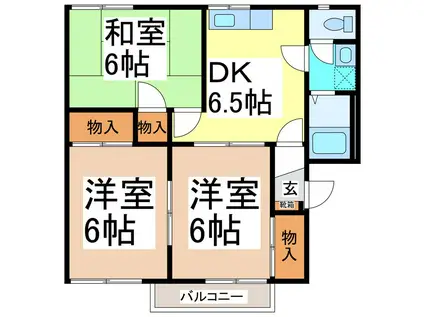 エクセル宮坂一番館(3DK/2階)の間取り写真