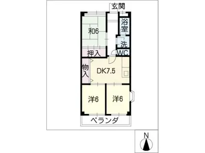 エスポワール武藤(3DK/3階)の間取り写真