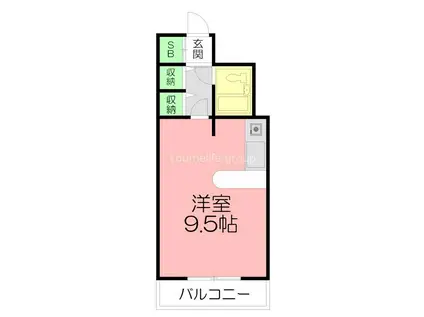 ライオンズプラザ平塚(ワンルーム/11階)の間取り写真