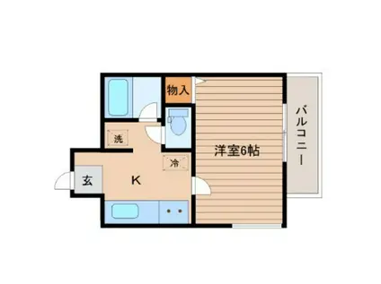レジデンスササキ(1K/2階)の間取り写真