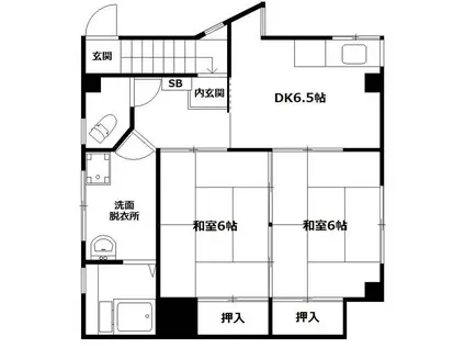 清田アパート(2DK/3階)の間取り写真