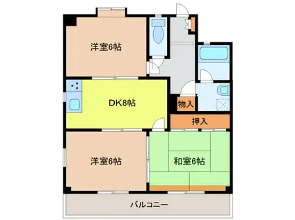 第三藤島ビル(3DK/2階)の間取り写真
