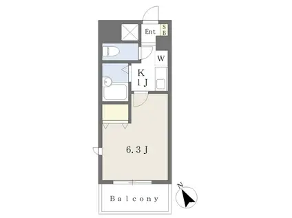 アパートメントハウスアトリウム(1K/5階)の間取り写真