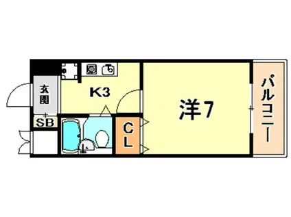 ＪＲ東海道本線 住吉駅(ＪＲ・六甲ライナー) 徒歩2分 4階建 築33年(1K/3階)の間取り写真