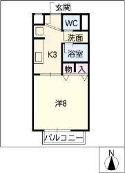 リバーサイドかわい(1K/2階)の間取り写真