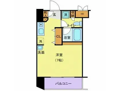 シンシア白金高輪(ワンルーム/9階)の間取り写真