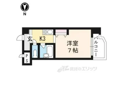 ホープ堀川(1K/7階)の間取り写真